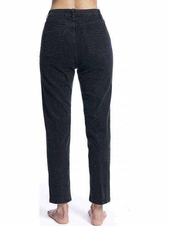 Hochgebirgiges Damen Jeans Hosen in Reguläre Passform Schwarz