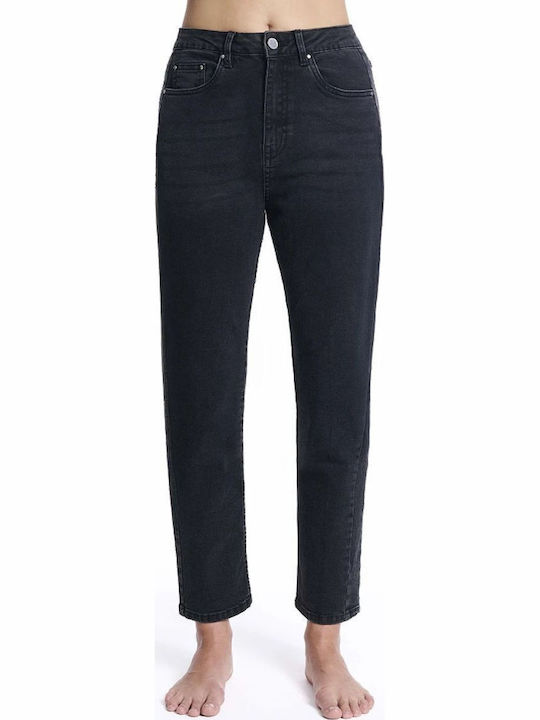 Hochgebirgiges Damen Jeans Hosen in Reguläre Passform Schwarz
