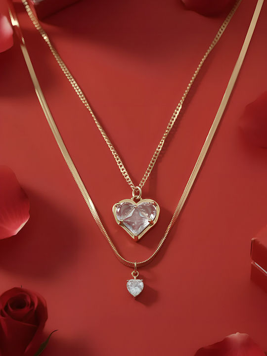 Chrysothemiss Necklace Golden Heart Duo
