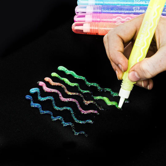 Tiger Tribe Glitter Glue Glow Set 6 Pieces
