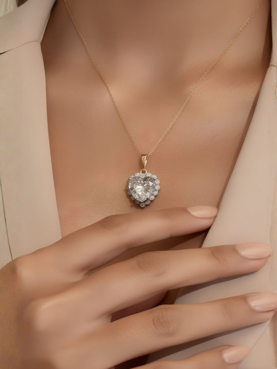Chrysothemiss Κολιέ Crystal Heart Elegance