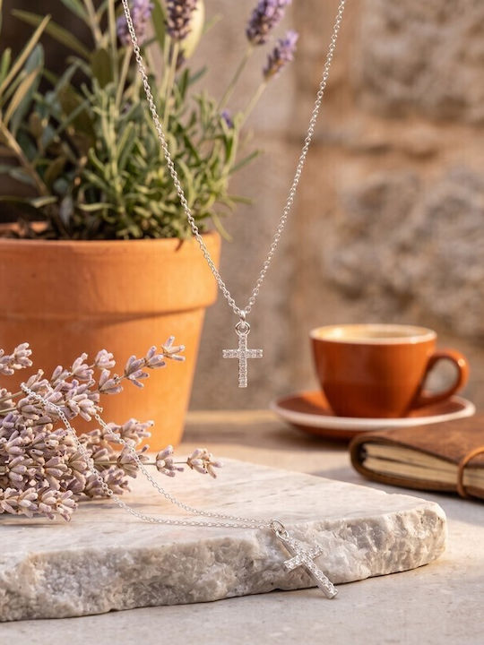 Grekas Halskette aus Silber mit Zirkon Grekas Halskette aus Silber mit Zirkon