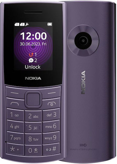 Nokia 110 (2024) Dual SIM Κινητό με Κουμπιά (Ελληνικό Μενού) Μωβ