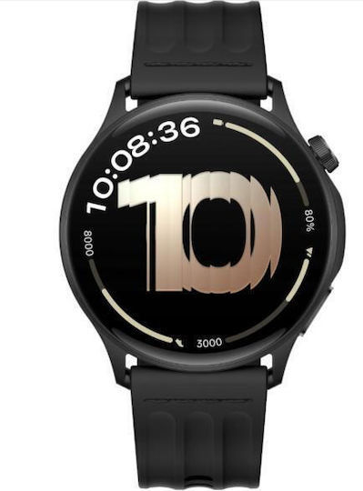 OnePlus Watch Lite Stainless Steel 45mm Αδιάβροχο με Παλμογράφο (Μαύρο)