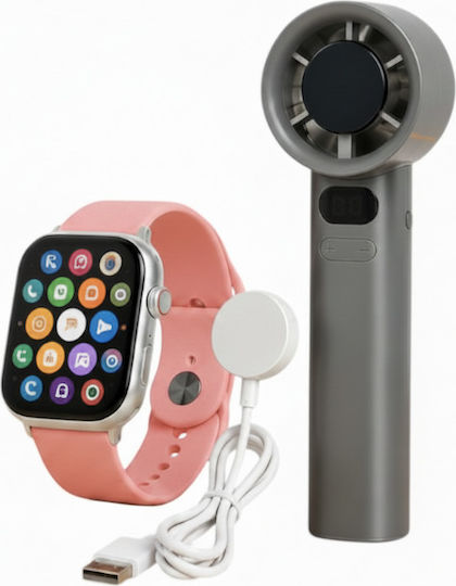 Smartwatch Set mit Kabellosem Handventilator FAN-50 PRO 49mm Orange