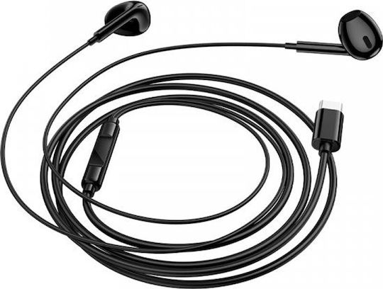 Borofone Bm100 Max Fuente In-ear Handsfree Headphones with Connector USB-C Black