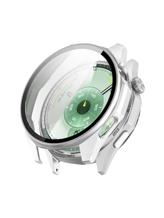 Techsuit Defense360 Pro Plastic Case with Glass in Silver color for Huawei Watch GT 6 41mm