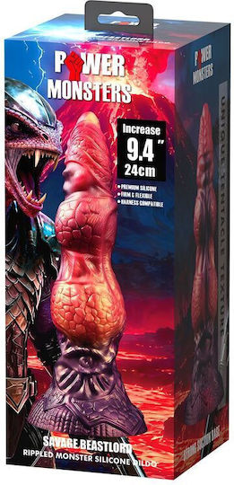 Power Monsters Savage Beastlord Tricolor Fantasy Dildo With Suction Cup Purple