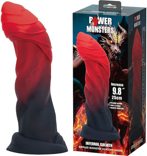 Power Monsters Infernal Goliath Bicolor Fantasy Dildo With Suction Cup Red