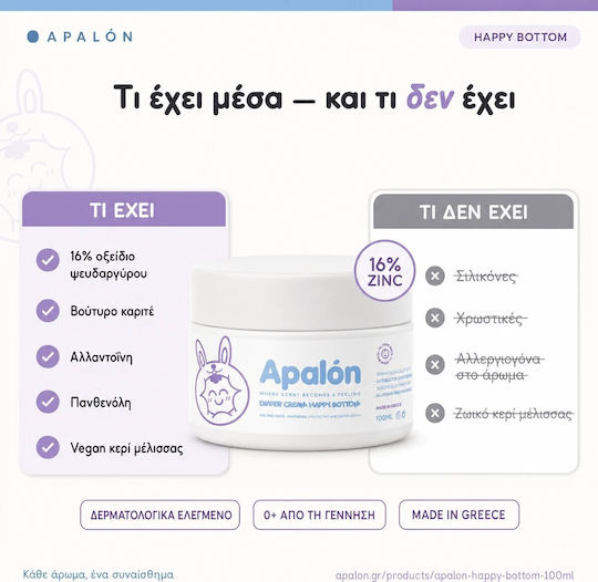 Happy Bottom Creme für Baby-Heilsalben 16% Zink 100ml