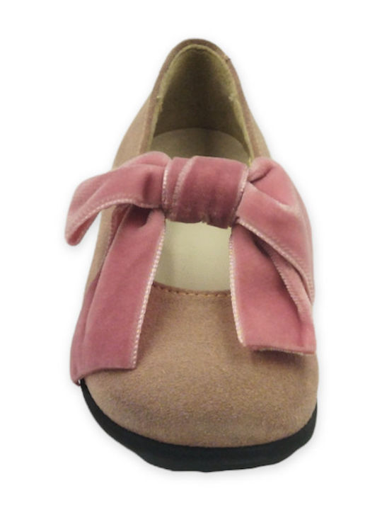 Kids Pumps & Ballerinas With Hoop & Loop Closure Leather Pink