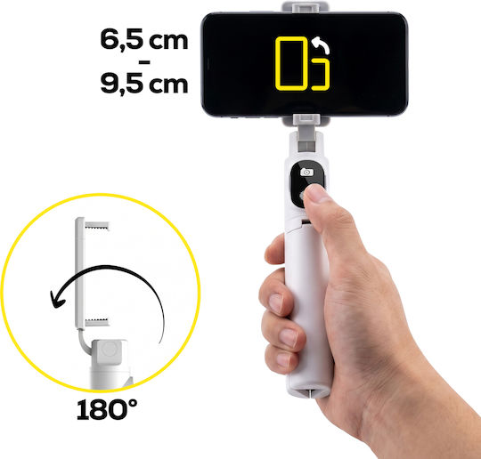 Blavec P-02 Selfie Stick Trepied Pentru Telefon Mobil Telecomandă Bluetooth Alb