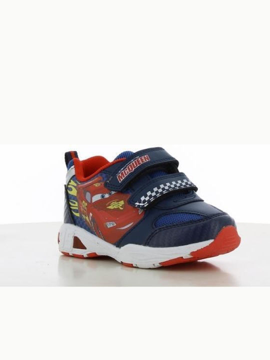 Kids Sneakers with Hoop & Loop Closure & with Lights Red