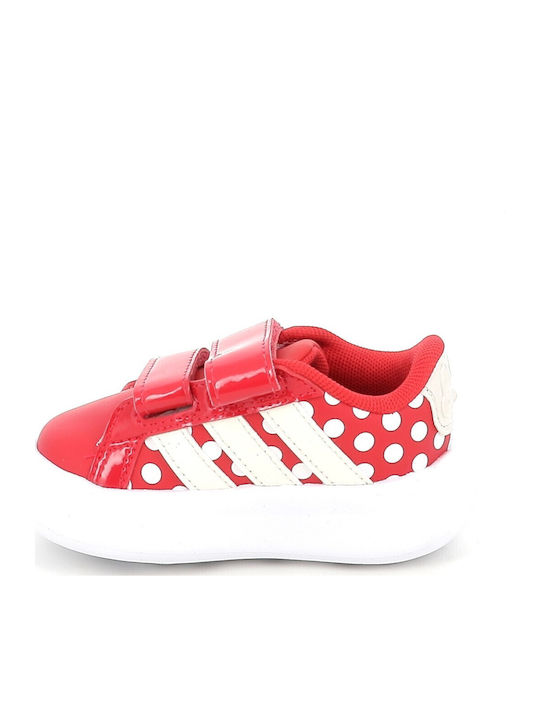 Grand Court Kids Sneakers with Hoop & Loop Closure Red