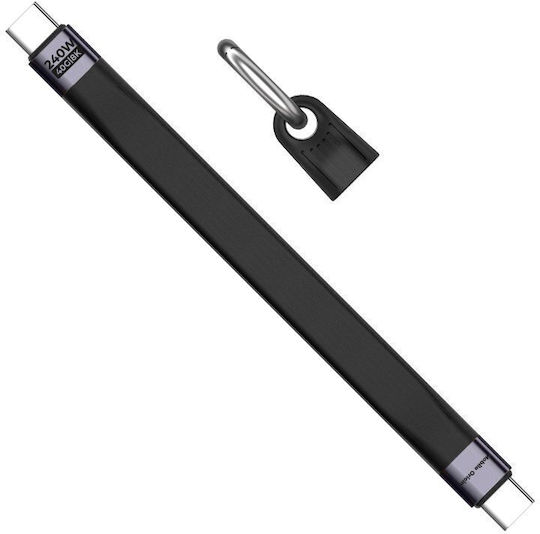 Mobile Origin Braided / Flat / Keychain Cablu Video USB-C Tată - USB-C 240W PD Negru 0.13m MO-UK-CB17-BLK