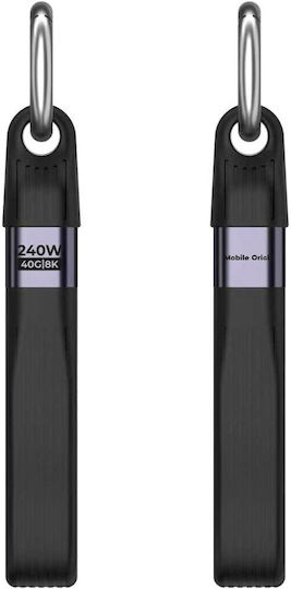 Mobile Origin Braided / Flat / Keychain Cablu Video USB-C Tată - USB-C 240W PD Negru 0.13m MO-UK-CB17-BLK