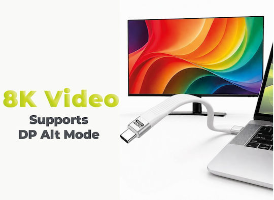 Mobile Origin Geflochtenes USB Typ-C Kabel Keychain USB 2.0 Video Kabel USB-C männlich - USB-C 240W PD Weiß 0,13m