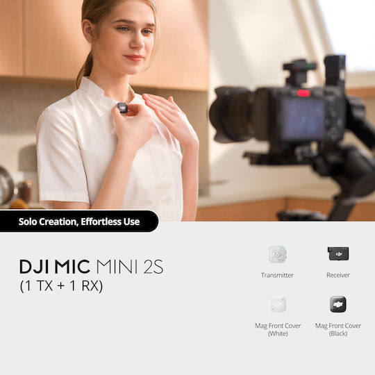 DJI Mic Mini 2S Microfon Fără Fir De Revers De Reportaj (1 TX + 1 RX)