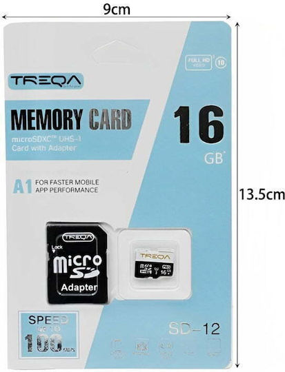 Treqa SD-12 SDHC 16GB U1 A1 UHS-I 100MB/s mit Adapter