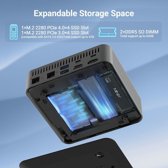 Minix N512 Мини Компютър (Core i5-12600H/16GB DDR5/512GB SSD/Windows 11 Pro)