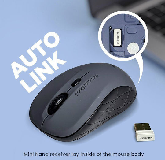 Alcatroz DUO Ασύρματο Εργονομικό Bluetooth Ποντίκι Mist