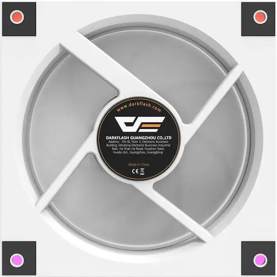 Darkflash DM20 Line Case Fan 120mm (1600rpm / 56cfm) with ARGB Lighting and 3-Pin Connection White