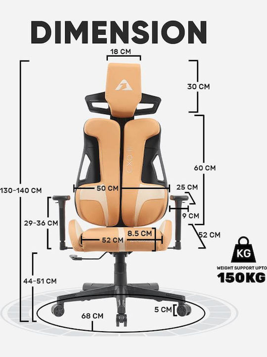 Armaggeddon Exo III Artificial Leather Gaming Chair with Adjustable Arms Salt Flat