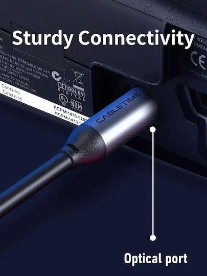 Cabletime Optical Audio Cable TOS Male - TOS Male Black 3m (CT-AV380-P04GN)