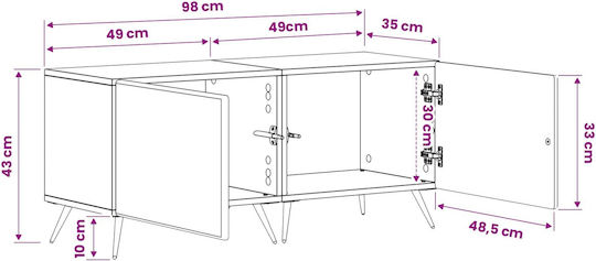vidaXL TV-Ständer Mit Geräucherter Eichenholzoptik M49xT35xH43cm
