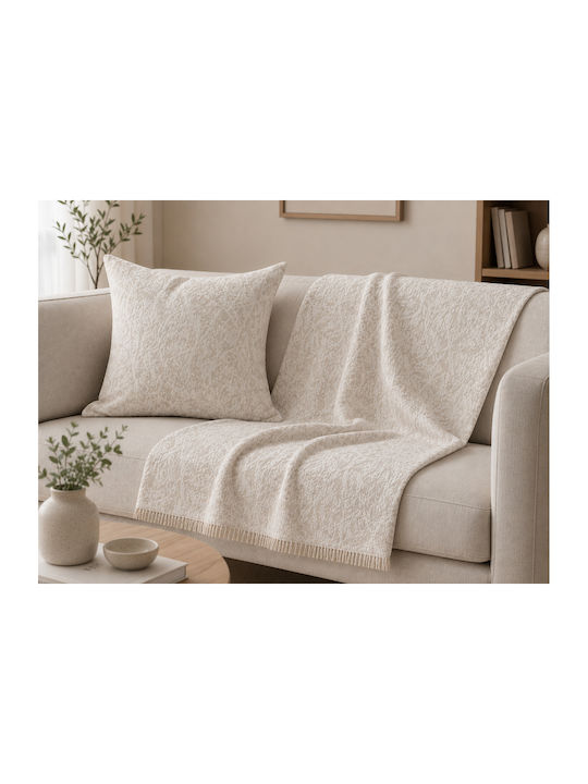 Xionoula Home Cuverturi Pentru Canapea 3 Locuri Jacquard 180x300cm Ecru