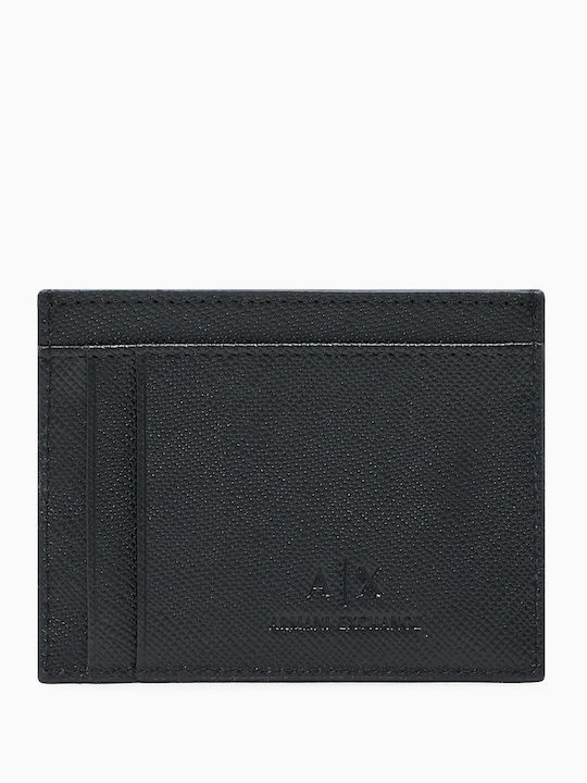 Armani Exchange Δερμάτινο Ανδρικό Πορτοφόλι Καρτών Μαύρο