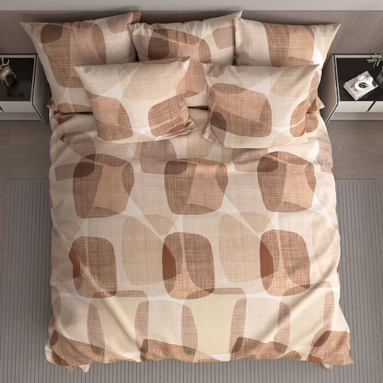 Charalambidis Textiles Salonica Pillowcases Set Terracotta 52x72cm