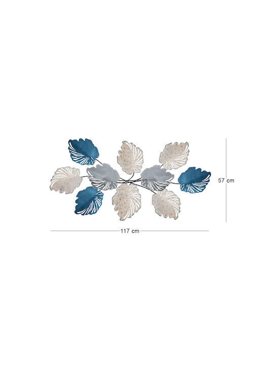 Megapap Handgefertigter Wandbehang Blau aus Stoff 117x57cm
