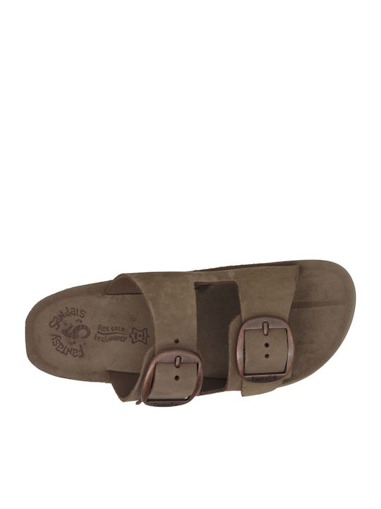 Zefi Δερμάτινα Γυναικεία Σανδάλια Taupe Brown