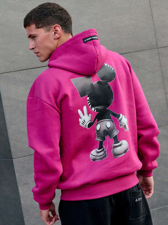 Herren Langarm Sweatshirt mit Kapuze Tony Couper-h26/1-Magenta Cool Mouse Herren Langarm Sweatshirt mit Kapuze Tony Couper-h26/1-Magenta Cool Mouse
