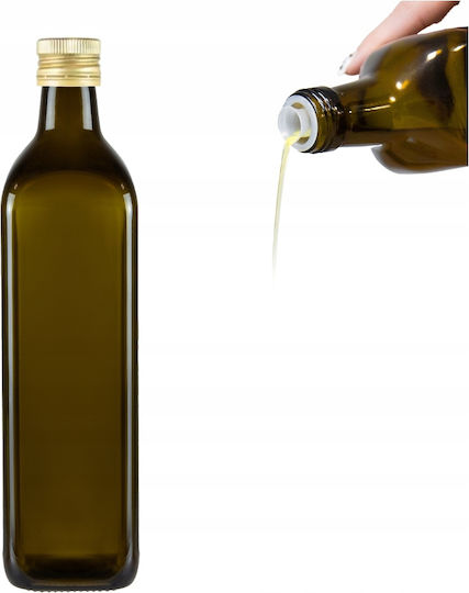 Bimberek Δοχείο Λαδιού Γυάλινο με Ροή 750ml ΜΑΥΡΟ