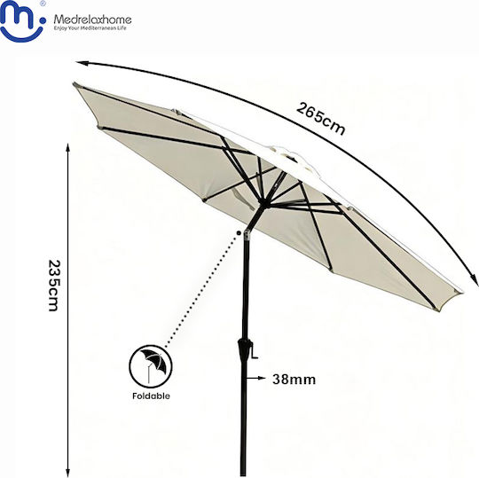 Garten- und Terrassen-Sonnenschirm mit Neigung