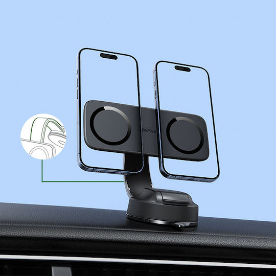 Acefast Car Holder Smartphone Double Magnetic Plate 360° Swivel Black