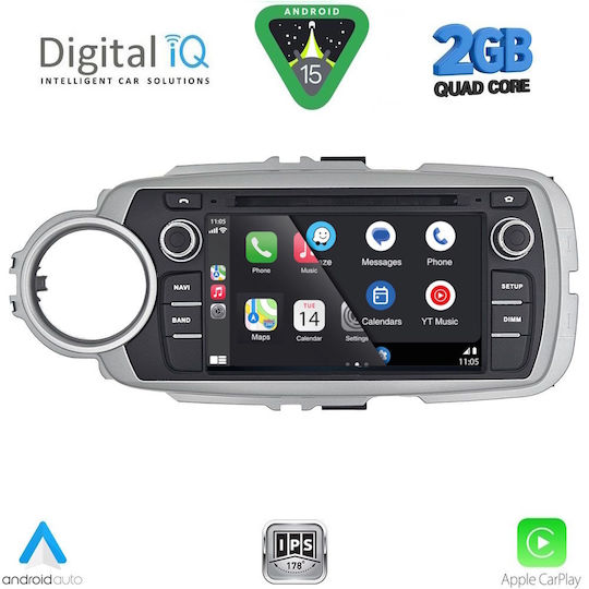 Digital IQ Автомобилна Аудио Система за Toyota Yaris 2011-2020 (Bluetooth/USB/Wi-Fi/GPS/Apple CarPlay/Android Auto) с Touch Screen 7"