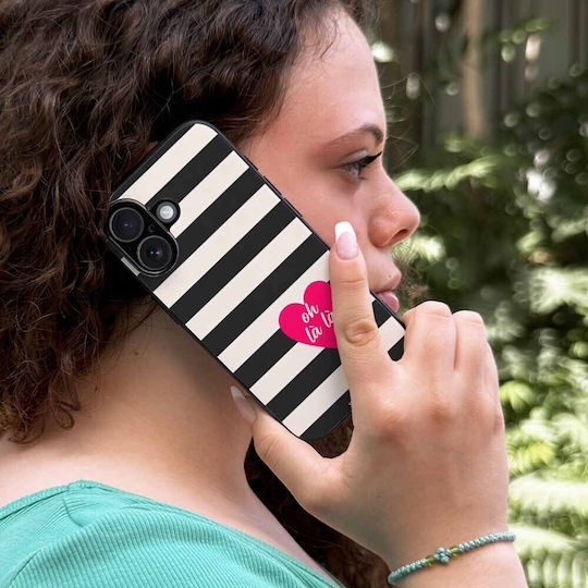 Sonique Stripe Stories Series Xiaomi Poco M5 Oh La La Handyhülle Schwarz