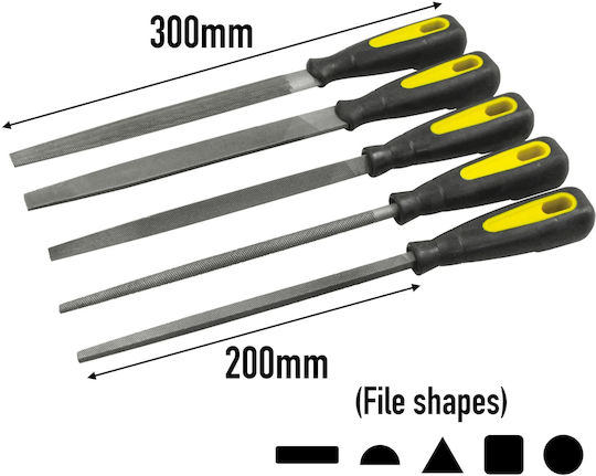 Workshop File Set 200 Mm 5 Pieces Rolson