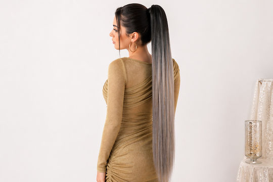 Lange Haare Pferdeschwanz Erweiterung Graue Ombre Clip