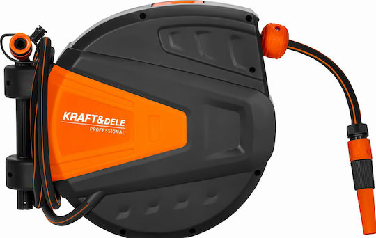 Furtun de grădină retractabil 25 m + 2 m Kraft&dele 1/2" tambur automat Kd2154