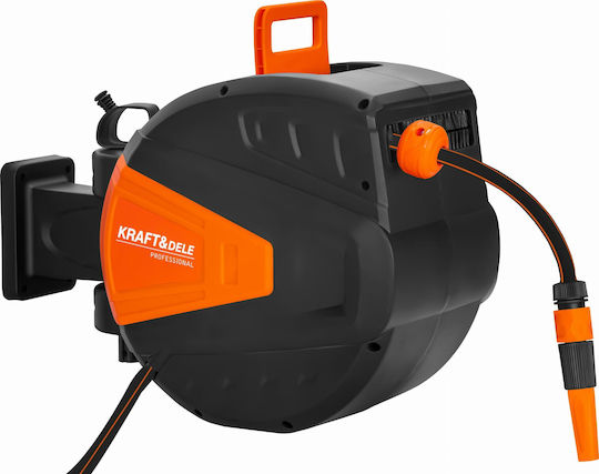Furtun de grădină retractabil 25 m + 2 m Kraft&dele 1/2" tambur automat Kd2154