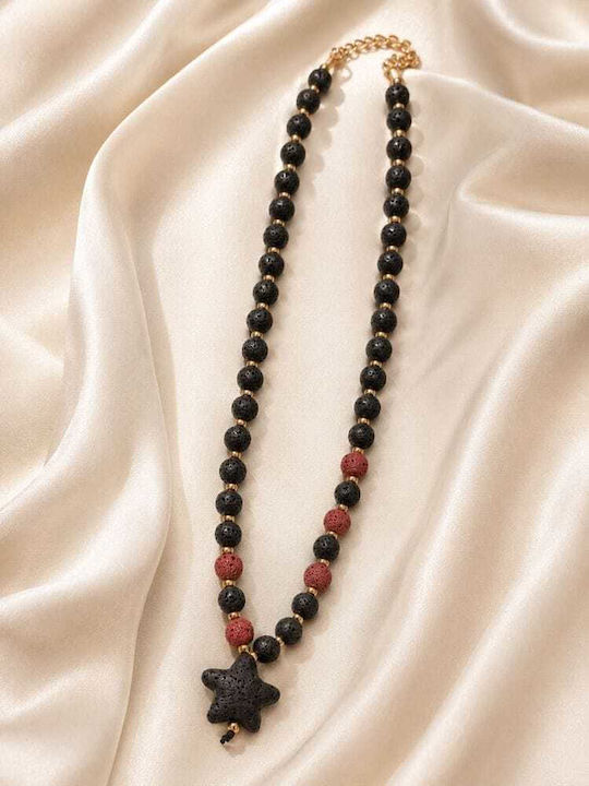 Liva Fashion Necklace With Star Design Black