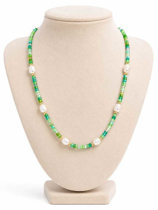 Liva Fashion Geometrisches Halskette Grüne NK00022