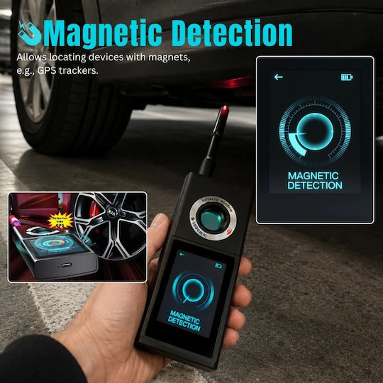 Detector de Microfoane Ascunse, Detectoare GPS iUni F888, Ecran OLED Tactil, Inteligență Artificială, Alarmă Antiefracție 50-8000 Mhz