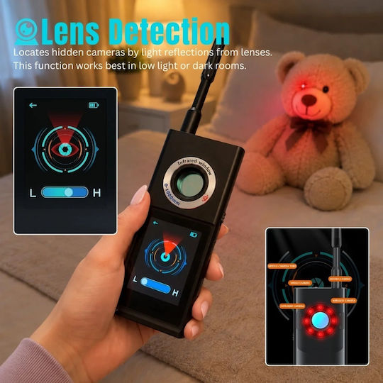 Detector de Microfoane Ascunse, Detectoare GPS iUni F888, Ecran OLED Tactil, Inteligență Artificială, Alarmă Antiefracție 50-8000 Mhz
