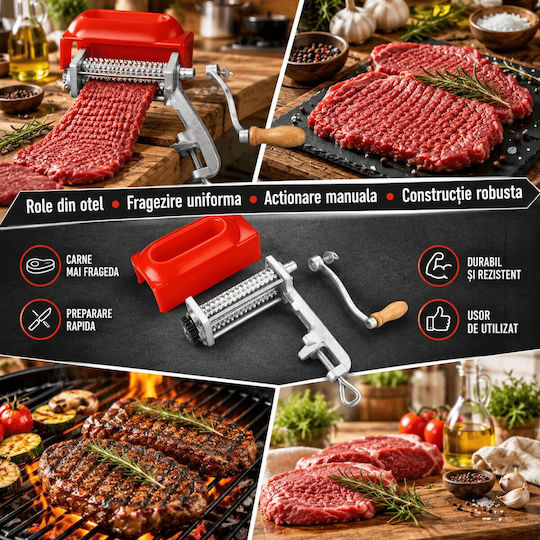 Mașină de frăgezit carne Kraft&dele Role zimțate din fontă galvanizată Kd4193