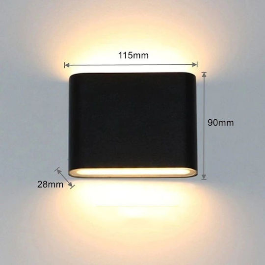 Led Exterior Wall Light C30 6w Power A+ Water Dust Resistant Warm White 3000k Aluminum Black